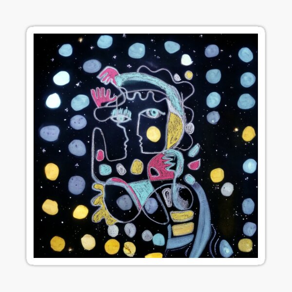 Item preview, Cubist Line Art Abstract Portrait of Two Lovers designed and sold by neomadesigns.