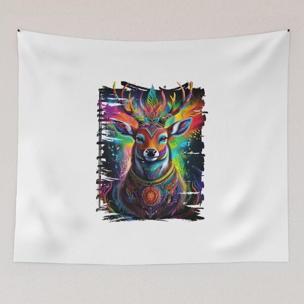 Item preview, Ancient tribal deer, colorful and strange designed and sold by Natcharee.