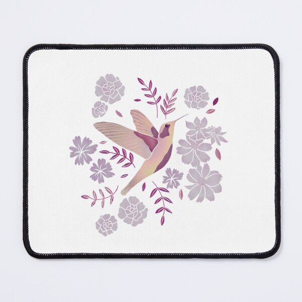 Item preview, Hummingbird and flowers - Pink / Mauve designed and sold by studio-lemplume.