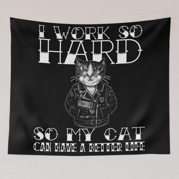 Item preview, Cool Cat Tattoo - I Work Hard So my Cat can have Better Life designed and sold by Cesar Caligula.