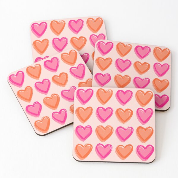 Item preview, Pink and Orange Hearts designed and sold by AestheticAnnette.