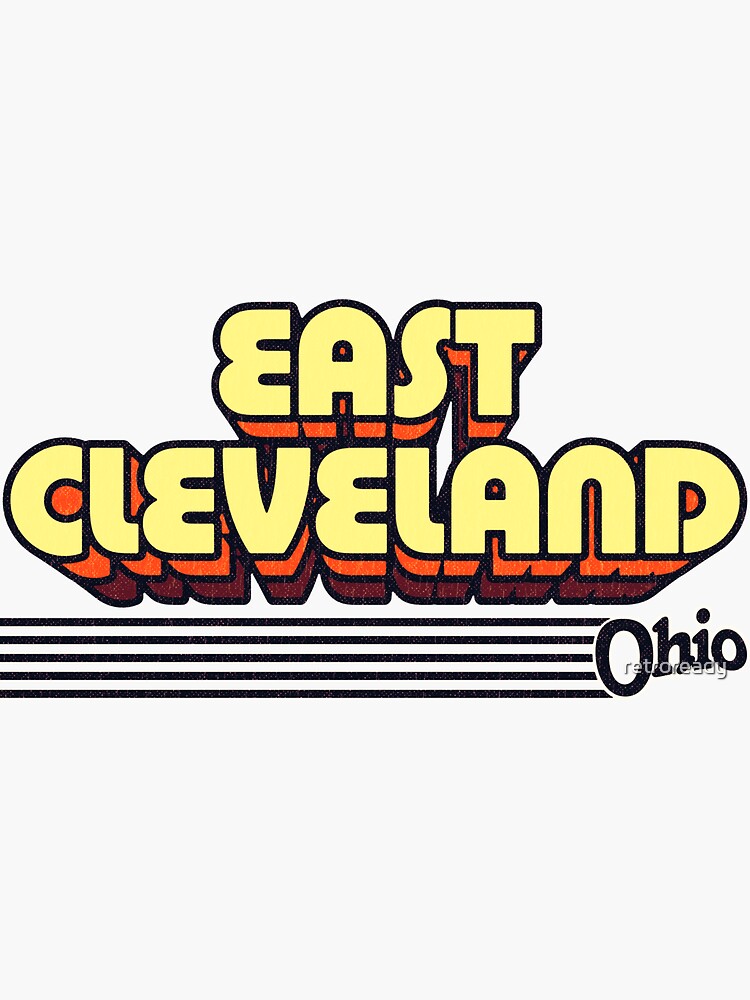 "East Cleveland, Ohio Retro Stripes" Sticker by retroready Redbubble