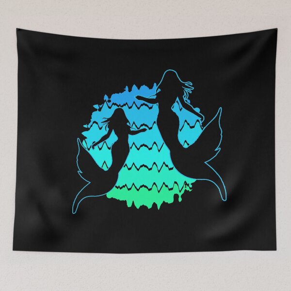 Item preview, Retro Mermaids Sunset Mermaid Silhouettes Siren Art Mermaidcore 5 of 6 designed and sold by Beachy.