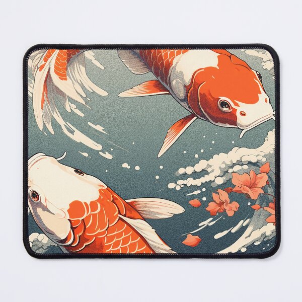 Item preview, Pair of Majestic Carps,Japanese koi vintage designed and sold by pkk1designsart.