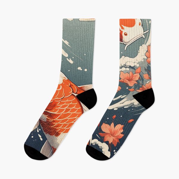 Item preview, Pair of Majestic Carps,Japanese koi vintage designed and sold by pkk1designsart.