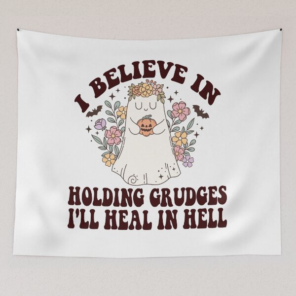 Item preview, Halloween I Believe In Holding Grudges, I'll Heal in Hell  Halloween  designed and sold by AME ⭐⭐⭐⭐⭐.