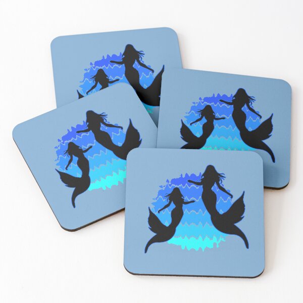 Item preview, Retro Mermaids Sunset Mermaid Silhouettes Siren Art Mermaidcore 6 of 6 designed and sold by Beachy.