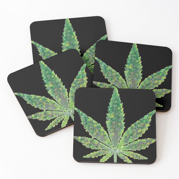 Item preview, Colorful marijuana leaf made of dots International Dot Day designed and sold by GalaxyGraffiti.