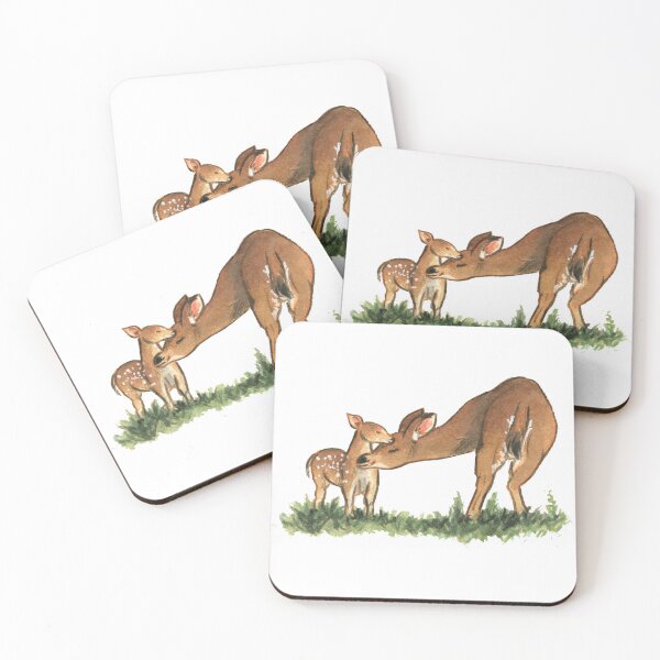 Item preview, Deer Mom and son Watercolour original design designed and sold by carlottamascolo.