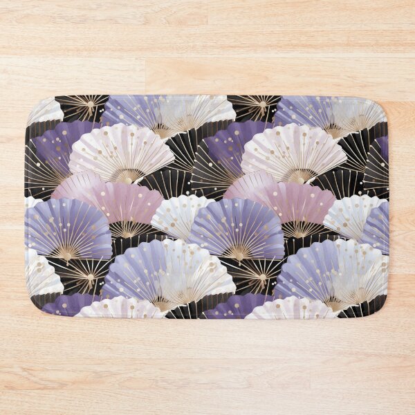 Item preview, Colorful fantasy pattern pink beige white gray black ornaments Japan fan designed and sold by G-M-Designs.