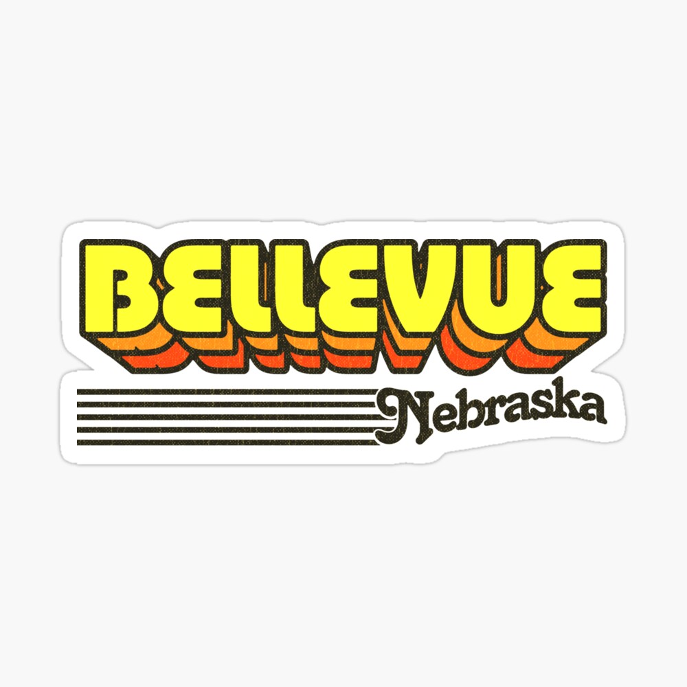 Bellevue, Nebraska | Retro Stripes Sticker