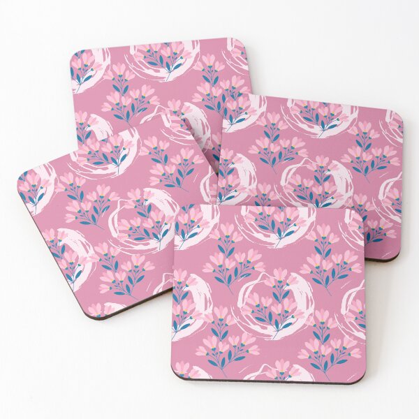 Item preview, Twig magnolia flowers pink spots seamless pattern, vector print with magnolia twigs. Spring flowers designed and sold by asmaafrahat.