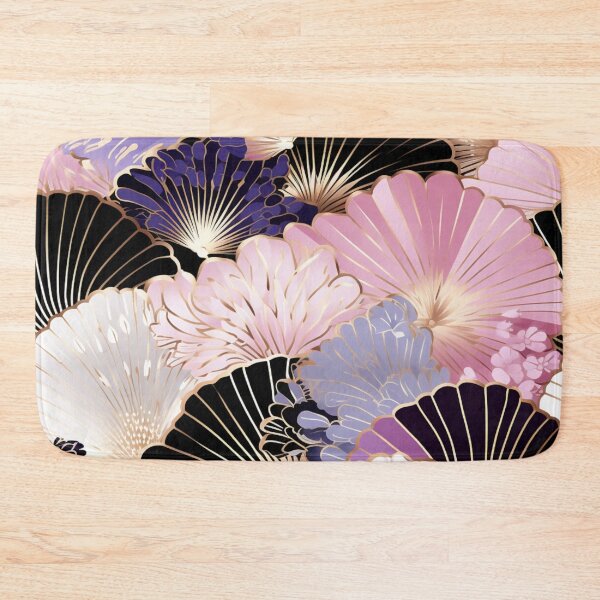 Item preview, Colorful fantasy pattern pink beige white purple gold black ornaments Japan fans designed and sold by G-M-Designs.