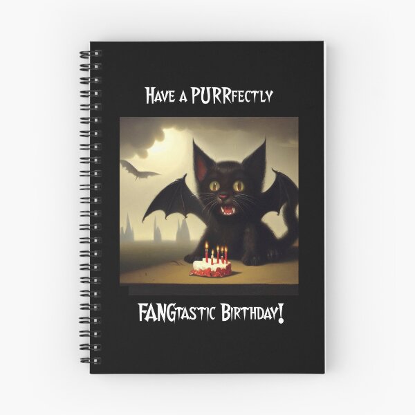 Item preview, Have PURRfectly FANGtastic Birthday - with Vampire Black Cat designed and sold by WinterTempest.