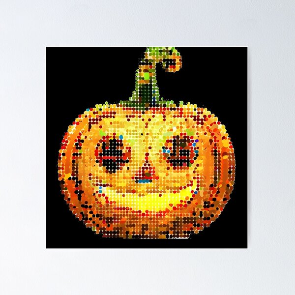 Item preview, Colorful halloween pumpkin made of dots International Dot Day designed and sold by GalaxyGraffiti.