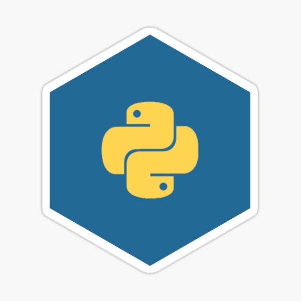 Python Blue Hexagon Sticker