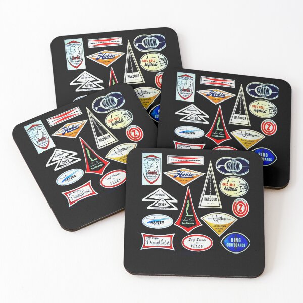 Item preview, fifties sixties surfboard longboard collage designed and sold by CaresseBinet.