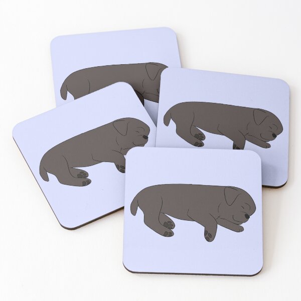 Item preview, Cute sleeping black pug dog illustration  designed and sold by Yaragold.