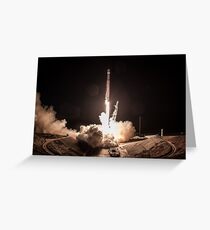 SpaceX falcon 9 night launch Greeting Card
