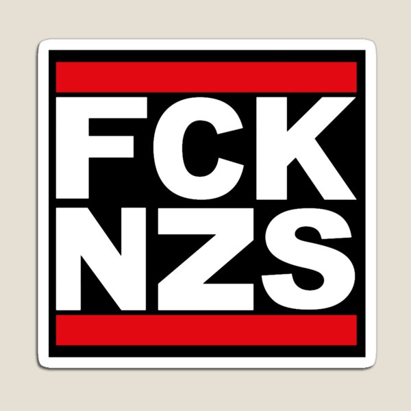 Vista previa del artículo con la obra «fck nzs, joder nazis - diseño de logotipo antirracismo», diseñado y vendido por thanggthungg.