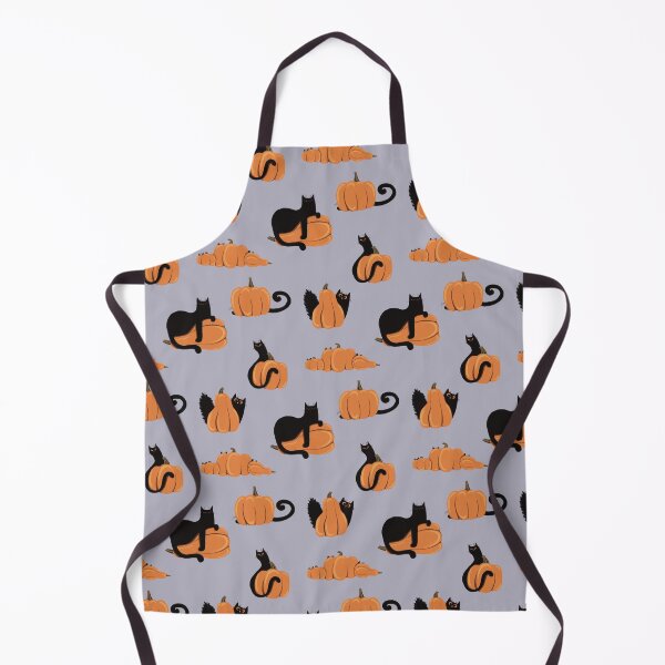 Item preview, Halloween Black Cats And Pumpkins On Violet Grey Background Pattern designed and sold by Julia Sol.