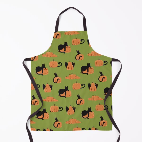 Item preview, Halloween Black Cats And Pumpkins On Green Background Pattern designed and sold by Julia Sol.