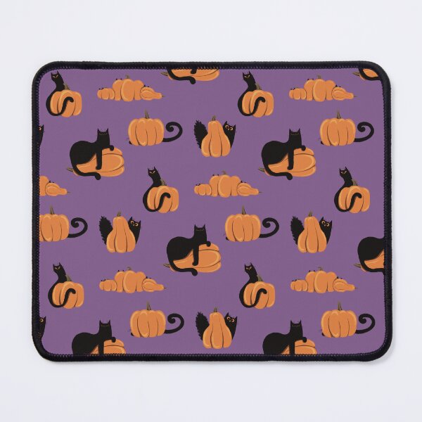 Item preview, Halloween Black Cats And Pumpkins On Purple Background Pattern designed and sold by Julia Sol.