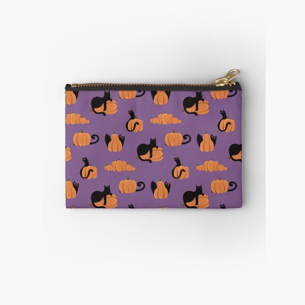 Item preview, Halloween Black Cats And Pumpkins On Purple Background Pattern designed and sold by Julia Sol.