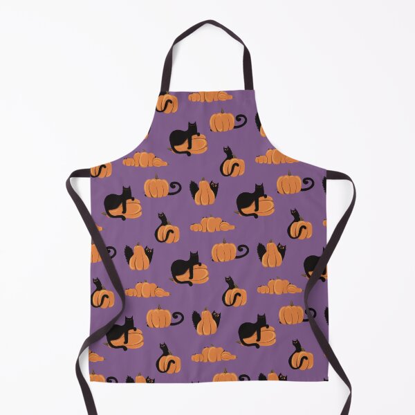 Item preview, Halloween Black Cats And Pumpkins On Purple Background Pattern designed and sold by Julia Sol.