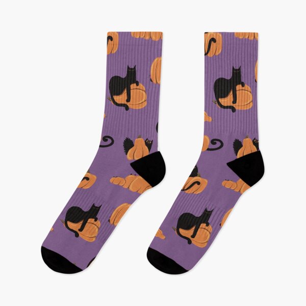 Item preview, Halloween Black Cats And Pumpkins On Purple Background Pattern designed and sold by Julia Sol.
