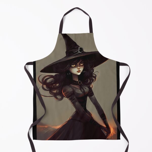 Item preview, Bewitched by Fire - Fire witch, beautiful witch casting fire spell designed and sold by EmeraldeaArt.