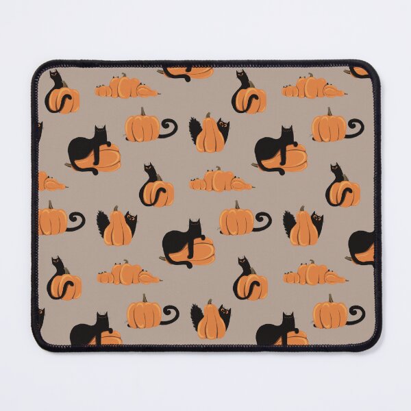 Item preview, Halloween Black Cats And Pumpkins On Light Brown Background Pattern designed and sold by Julia Sol.