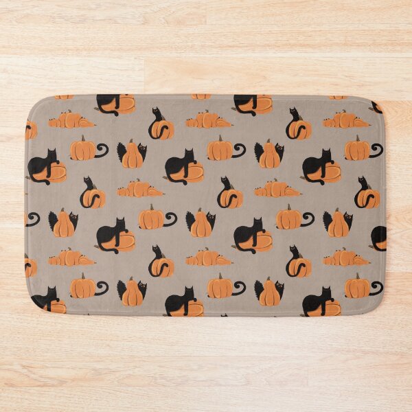 Item preview, Halloween Black Cats And Pumpkins On Light Brown Background Pattern designed and sold by Julia Sol.