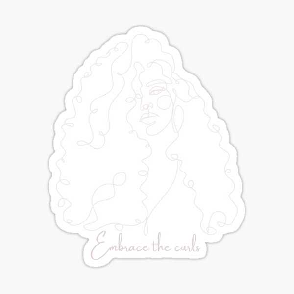 Item preview, Embrace the Curls Line Drawing - white designed and sold by marisascurls.