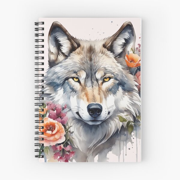 Item preview, wolf with flowers 2 designed and sold by SchokoGoth.