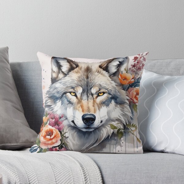 Item preview, wolf with flowers 2 designed and sold by SchokoGoth.