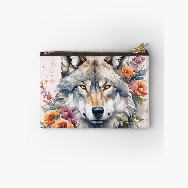 Item preview, wolf with flowers 2 designed and sold by SchokoGoth.