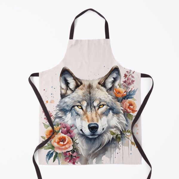 Item preview, wolf with flowers 2 designed and sold by SchokoGoth.