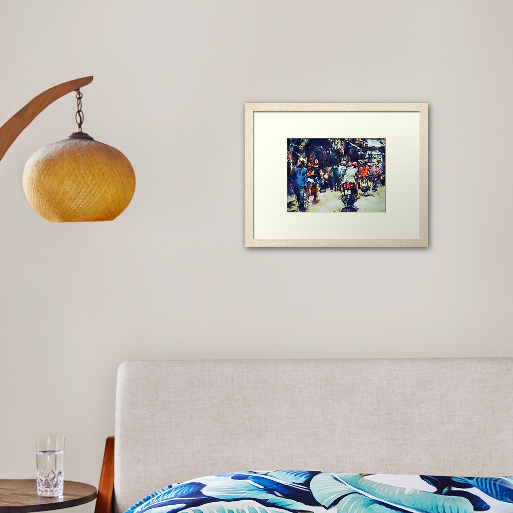 Crowded Street Framed Art Print