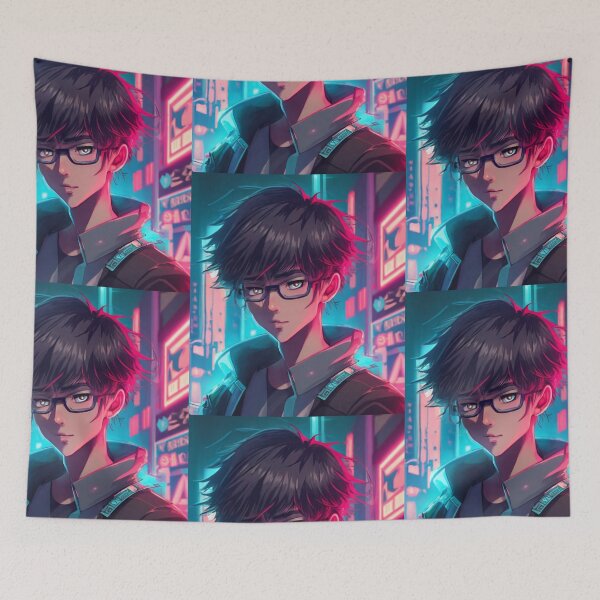 Item preview,  "Luminous Innocence: Anime Boy's Neon Odyssey" Premium T-Shirt Design  designed and sold by AyushAIImage01.