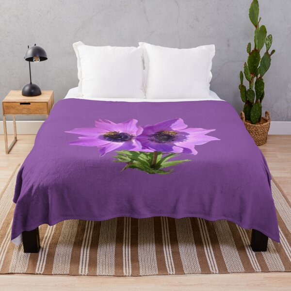 Item preview, Purple Pink Anemones with Honey Bees Vector Art designed and sold by taiche.