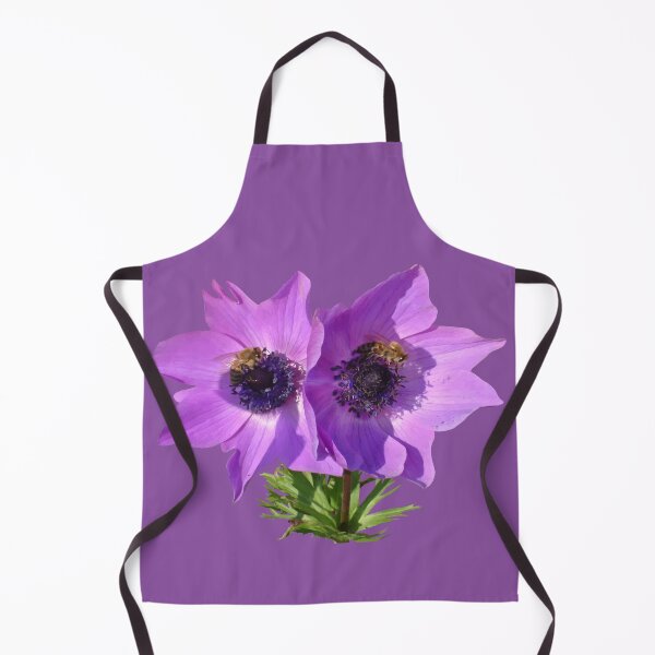 Item preview, Purple Pink Anemones with Honey Bees Vector Art designed and sold by taiche.