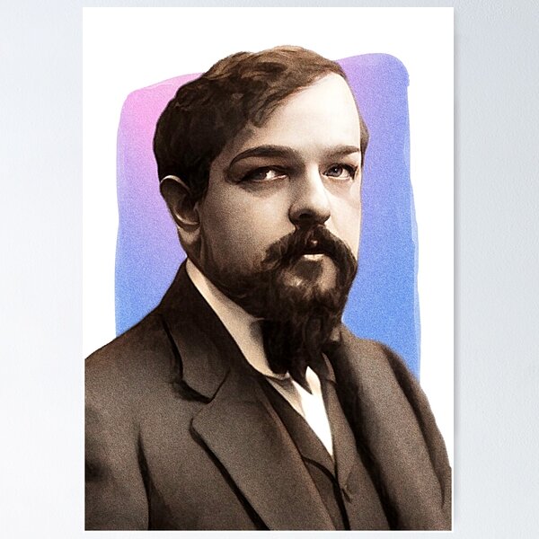 Item preview, French Composer Claude Debussy - purple pink - illustration  designed and sold by Litstoy.