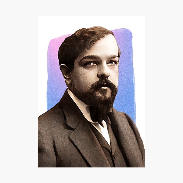 Item preview, French Composer Claude Debussy - purple pink - illustration  designed and sold by Litstoy.