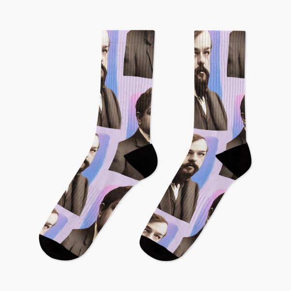 Item preview, French Composer Claude Debussy - purple pink - illustration  designed and sold by Litstoy.