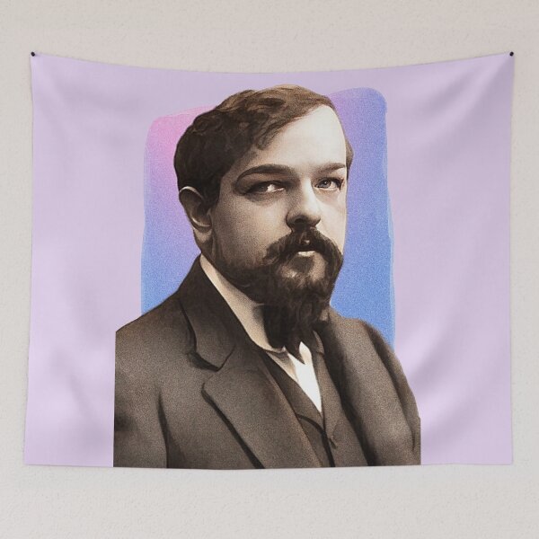 Item preview, French Composer Claude Debussy - purple pink - illustration  designed and sold by Litstoy.