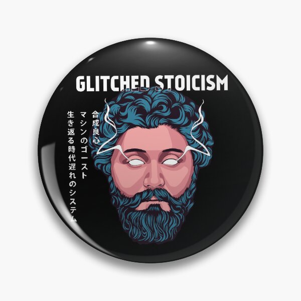 Artikelvorschau, Marcus Aurelius Glitched Stoicism Japanischer Text entworfen und verkauft von DeYoungFashion.