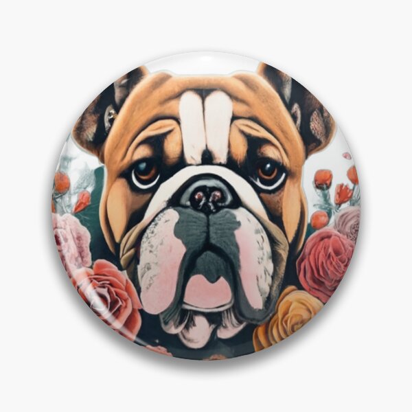 Item preview, Cute Bulldog surrounded by flowers designed and sold by DWeyers.