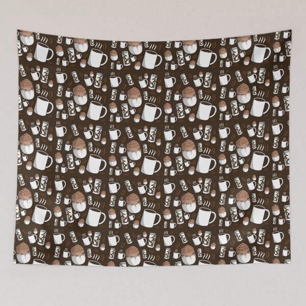Item preview, Cup O' Joe Pattern (Brown) designed and sold by honeybeepaper.