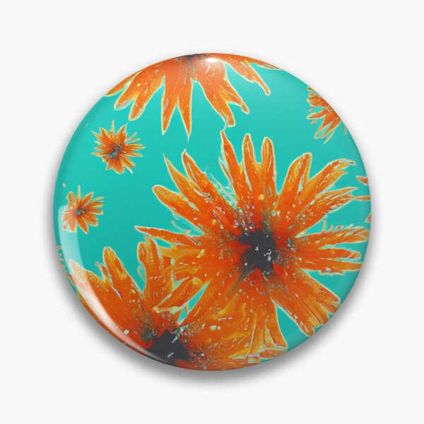 Item preview, Orange gerberas on teal designed and sold by Photopat.